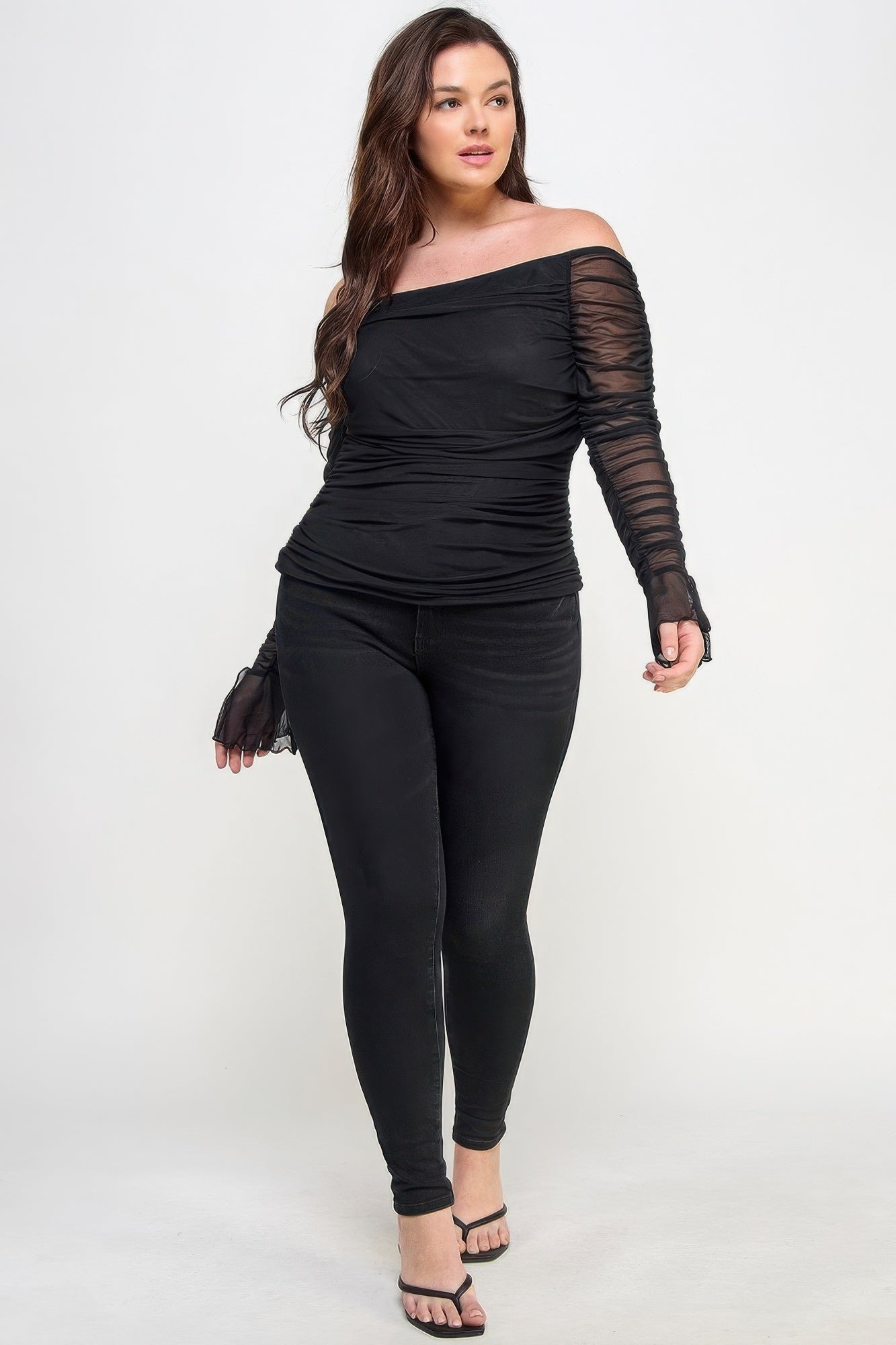 Ots Ruched Mesh Top